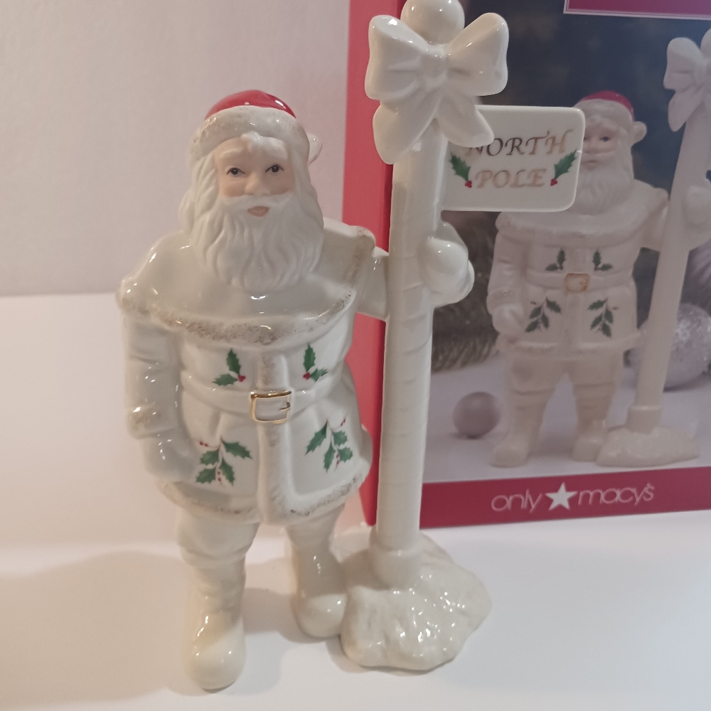 Lenox North Pole Santa 8 1/4" Tall Porcelain with original box